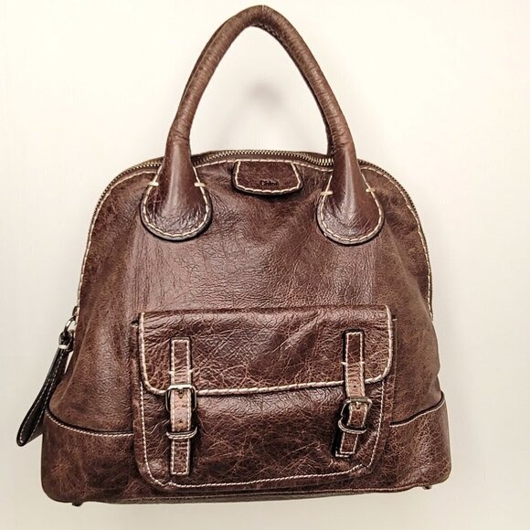 CHLOE Brown Leather Edith Bowler Satchel Bag - Picture 2 of 14